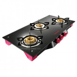Butterfly Gas Stove Glass Top 3 Burner Spectra Pink